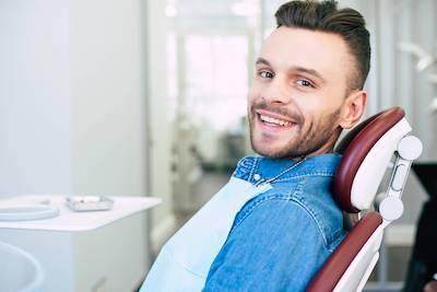 Man getting raedy for TMJ and Sleep Apnea Treatment