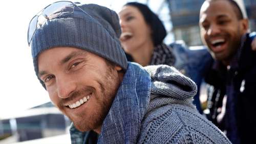 Man with beanie smiling, clintonville ohio